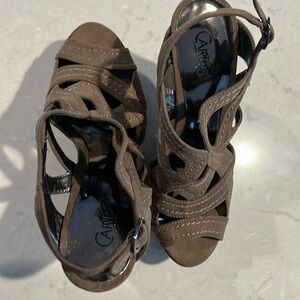 Carlos by Carlos Santana  scrappy brown platforms! Never worn. Size 8, $25
